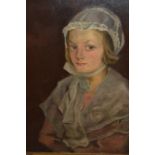 Cecil Wright signed oil on canvas, portrait of a young lady, Biddy Branch,