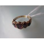 9ct Rose gold amethyst set ring,