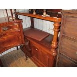 Victorian mahogany buffet, the moulded top above turned supports,