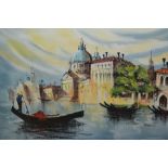 20th Century oil on canvas, Venetian scene, signed indistinctly, 11ins x 15ins,