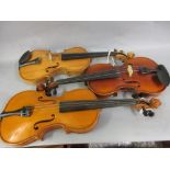 Three various modern violins