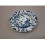 18th / 19th Century Chinese floral decorated blue and white saucer dish, 6.