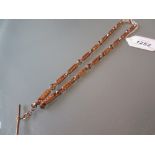 Good quality 9ct rose gold elongated link double Albert watch chain CONDITION REPORT