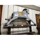 Small early 20th Century grey painted wooden rocking horse