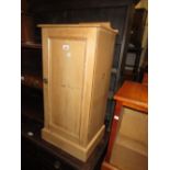 19th Century polished pine single door bedside cabinet