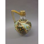 Fischer J - Budapest pottery jug vase with stylised floral decoration in coloured enamels on a