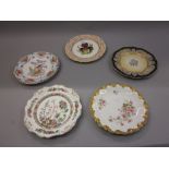 Royal Worcester plate and four other various decorative plates
