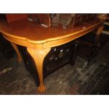 Reproduction American pine dining room suite comprising: an extending dining table with single