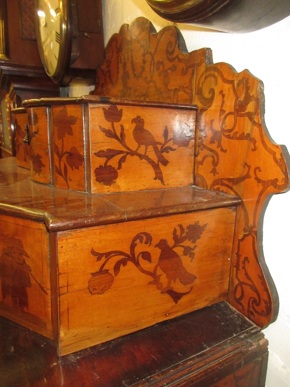 18th Century South German / North Italian walnut and marquetry bureau cabinet, - Image 5 of 15