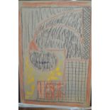 Duncan Grant, small unframed pastel drawing, abstract composition,