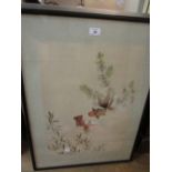 Japanese silkwork picture, Japanese fighting fish,