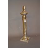 Silver plated desk lamp on a reeded column (dented)