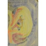 Blue folder containing a collection of over one hundred oil and pastel cubist nude paintings by