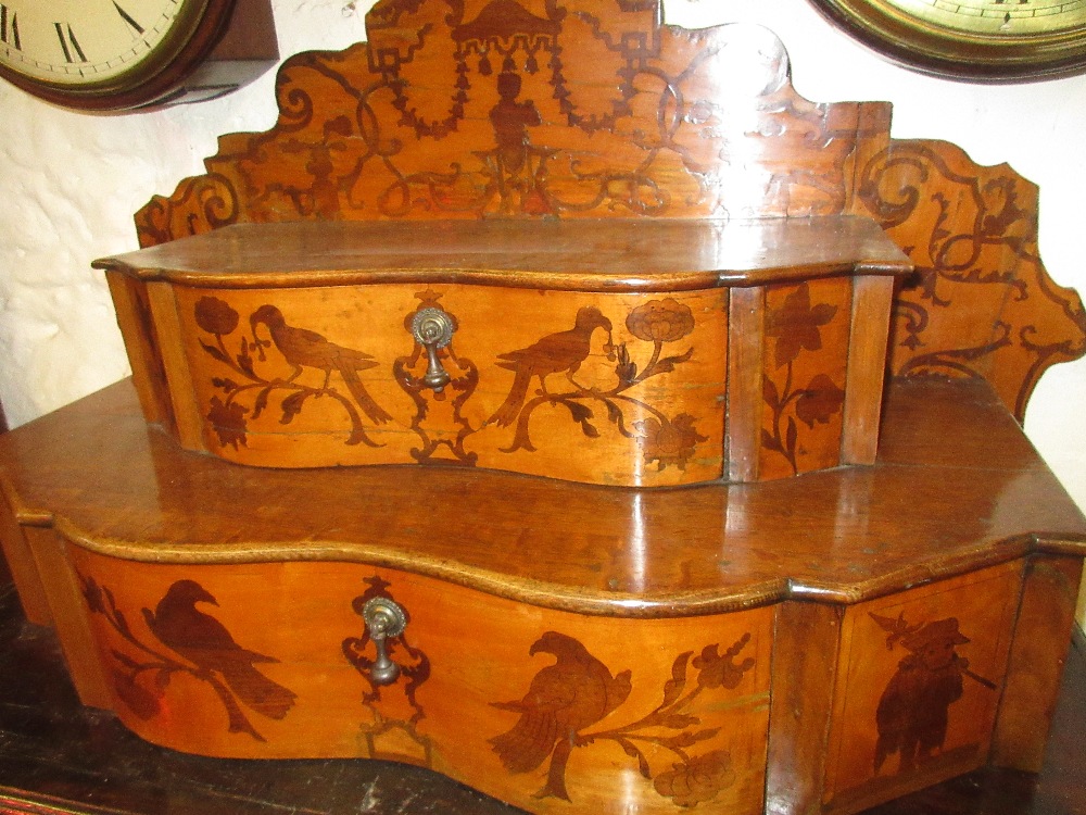 18th Century South German / North Italian walnut and marquetry bureau cabinet, - Image 2 of 15