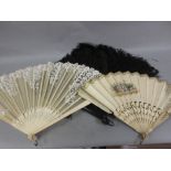 Ostrich feather fan,