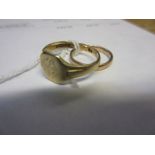 Two 9ct gold rings,