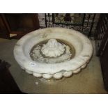 Carved marble garden fountain CONDITION REPORT Approx. 23.5ins x 11.