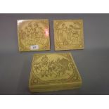 Set of six Malkin and Edge Games Series tiles, circa 1880,