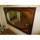 Edwardian mahogany and fan inlaid overmantel mirror