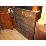 Edwardian mahogany straight front chest in George III style,
