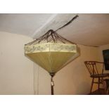 Large octagonal fabric covered hanging light fitting in 1920's style