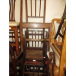 Matched set of eight George III fruitwood country chairs,