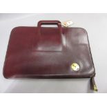 Good quality burgundy leather document case