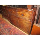 George III mahogany secretaire chest / side cabinet having single long secretaire drawer with knob