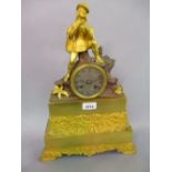 19th Century French gilt bronze two train mantel clock,