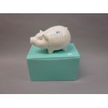 Tiffany and Company pottery piggy bank in original presentation box