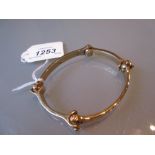 Unusual 9ct gold gimbal link bangle CONDITION REPORT 48.5gms.