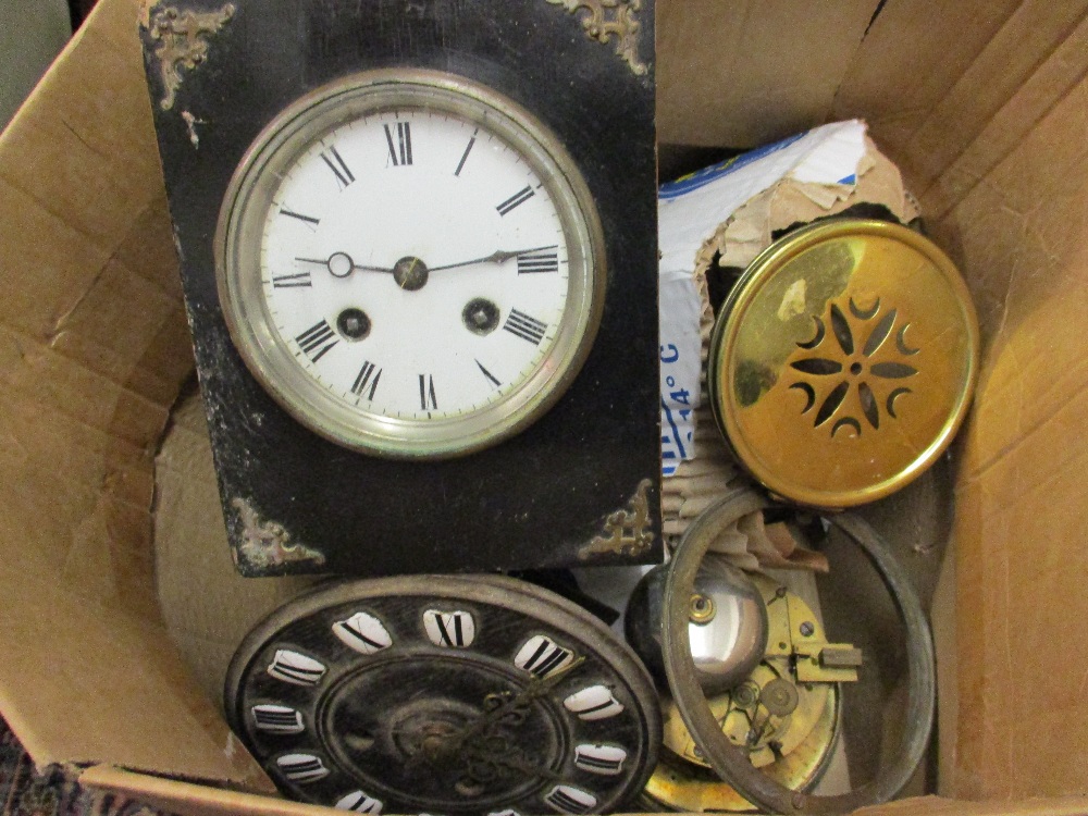 Five various old clock movements,