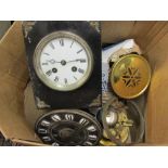 Five various old clock movements,