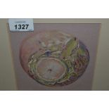 Sylvia Keene Collins, small framed pastel drawing, study of naturalistic forms,