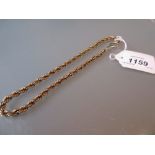 Heavy yellow metal rope design necklet CONDITION REPORT 46.