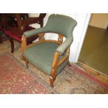 Edwardian tub shaped drawing room chair,