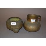 Heavy bronze censer on three moulded supports,