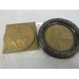 Two World War I death plaques to Harold Hatchett and George Philip Westbrook