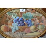 19th Century oval gilt framed watercolour,