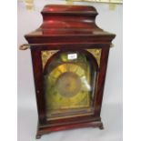 Mahogany bracket clock case with aperture for an 8in arched dial,