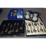 Cased set of six Birmingham silver coffee spoons and a cased set of six Australian sterling silver
