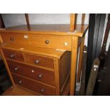 20th Century oak two drawer side table on square chamfered supports