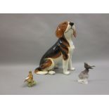 Large Beswick pottery figure of a seated Beagle dog,