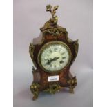 19th Century French rosewood marquetry inlaid ormolu mounted mantel clock,