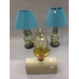 Pair of Chinese style porcelain table lamps,