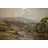 Harry Sutton Palmer, watercolour, extensive view on the River Esk,