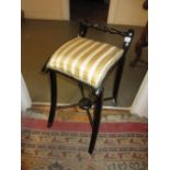 Edwardian ebonised and upholstered music stool CONDITION REPORT 25ins tall x 17.
