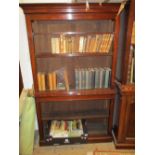 19th Century mahogany bookcase having moulded cornice above three open adjustable shelves,