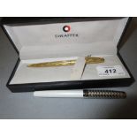 Parker fountain pen with an 18ct white gold nib,