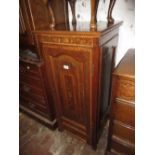 Reproduction mahogany marquetry inlaid audio cabinet in Edwardian style